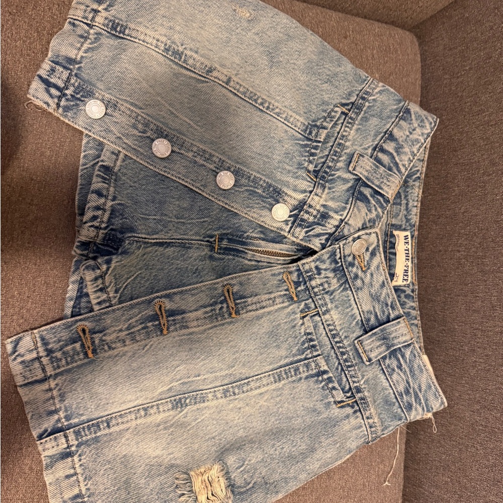 We The Free Light Blue Button-Up Women Jeans